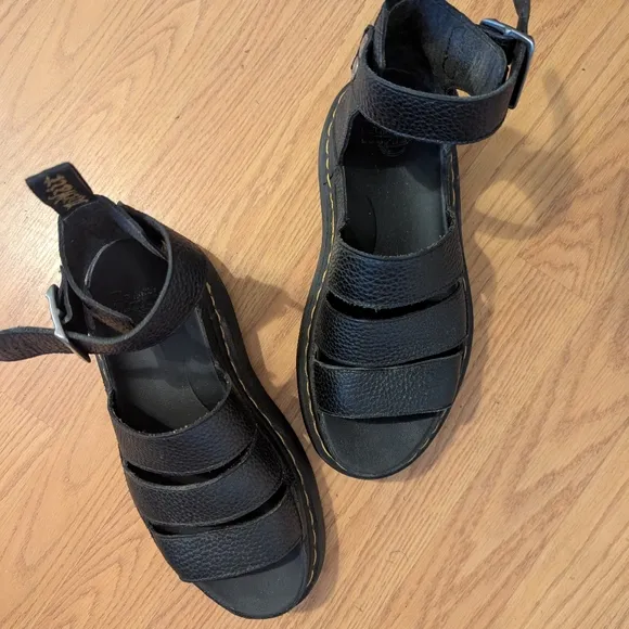 Clarissa Dr. Martens Black Strappy Sandals