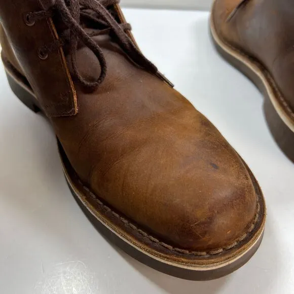 Clarks Boots Mens 10.5M Casual Ankle Chukka Desert 15522 Brown Leather Lace Up