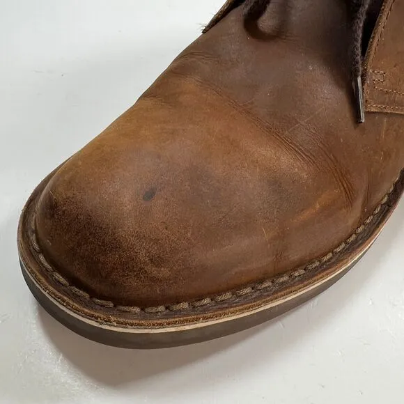 Clarks Boots Mens 10.5M Casual Ankle Chukka Desert 15522 Brown Leather Lace Up