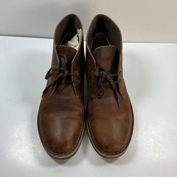 Clarks Boots Mens 10.5M Casual Ankle Chukka Desert 15522 Brown Leather Lace Up