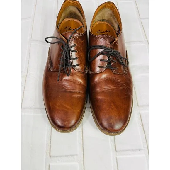 Clarks brown leather men's dress shoes sz 12