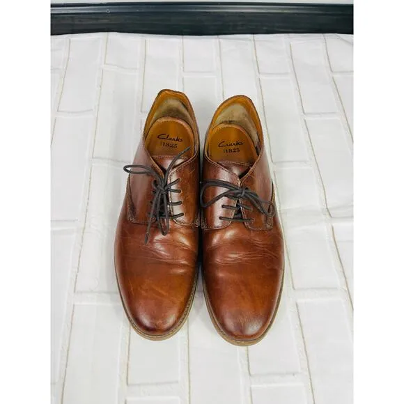 Clarks brown leather men's dress shoes sz 12