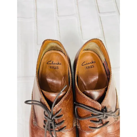 Clarks brown leather men's dress shoes sz 12