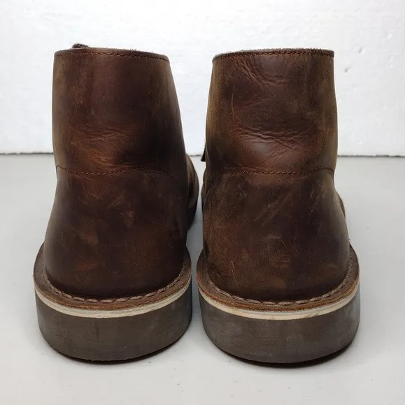 Clarks Bushacre Men's Brown Leather Casual Lace Up Chukka Boots Sz 11.5