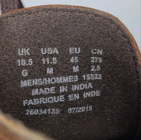 Clarks Bushacre Men's Brown Leather Casual Lace Up Chukka Boots Sz 11.5