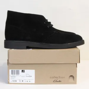 Clarks Collection Black Bushacre 2 Suede Ankle Lace-up Chukka Boots Size 12