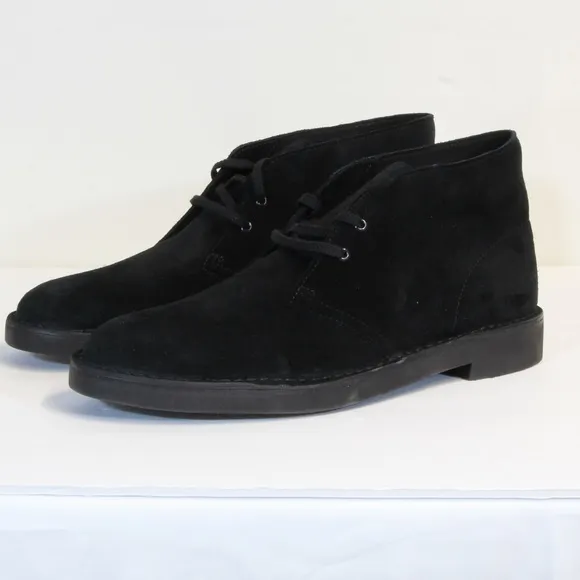 Clarks Collection Black Bushacre 2 Suede Ankle Lace-up Chukka Boots Size 12