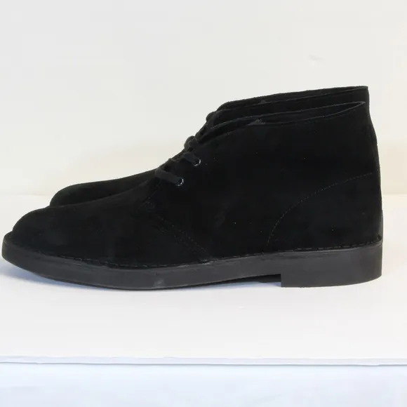 Clarks Collection Black Bushacre 2 Suede Ankle Lace-up Chukka Boots Size 12