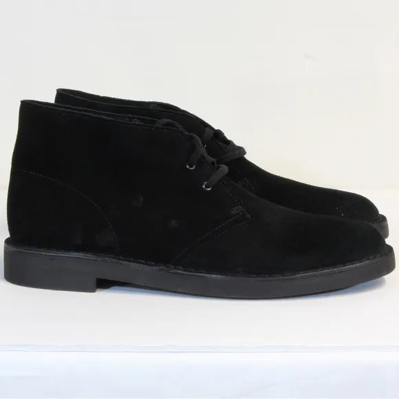 Clarks Collection Black Bushacre 2 Suede Ankle Lace-up Chukka Boots Size 12