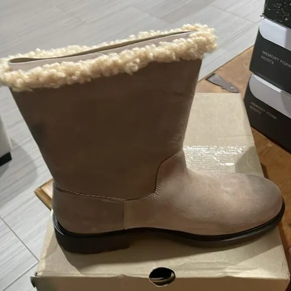 Clarks Collection Warm-Lined Suede Mid Boots - Opal Zip 9M