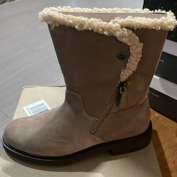 Clarks Collection Warm-Lined Suede Mid Boots - Opal Zip 9M