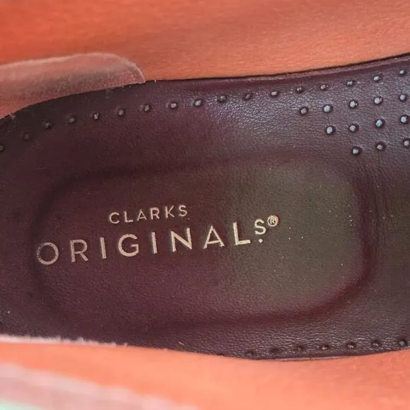 Clarks Desert Boots Warm Beige(Peach) Size 8.5M Ankle Lace Up Classic Comfort St