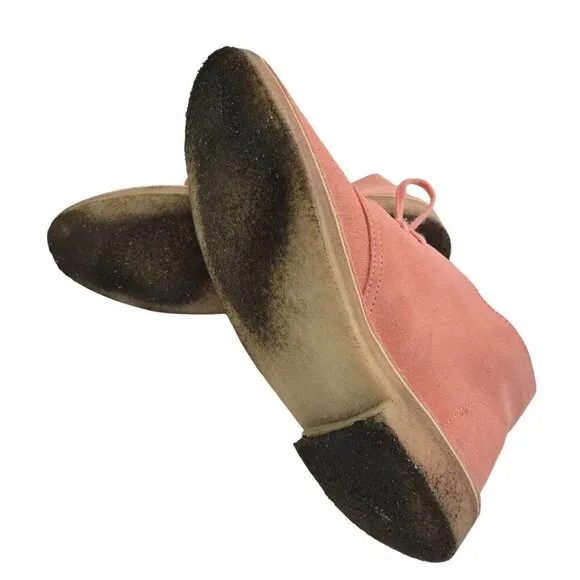 Clarks Desert Boots Warm Beige(Peach) Size 8.5M Ankle Lace Up Classic Comfort St