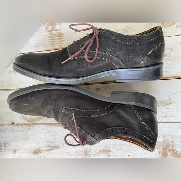 CLARKS men’s Oxford shoes sz 13 soft cushion Ortholite dark brown lace up preppy