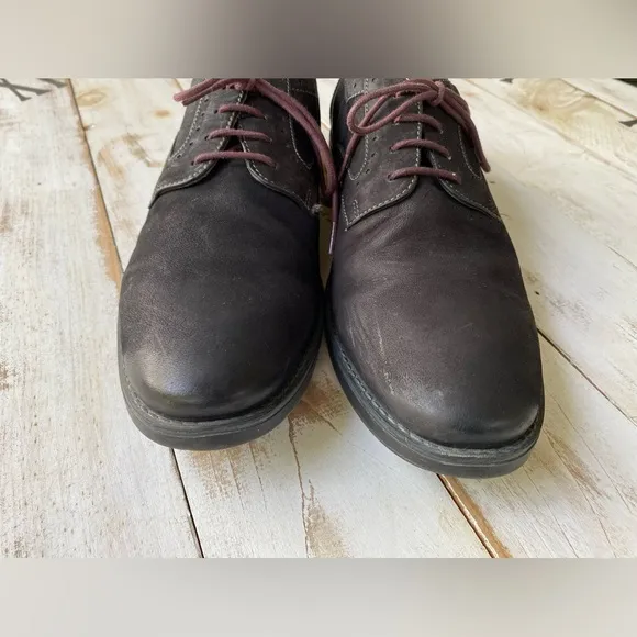 CLARKS men’s Oxford shoes sz 13 soft cushion Ortholite dark brown lace up preppy