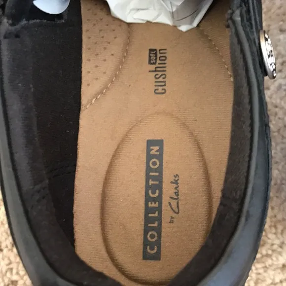 Clarks SZ 8.5, Channing Ann black leather shoes.
