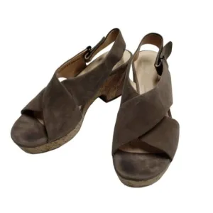 Clarks Women's Annadel Eirwyn Cork Wedge Sandals Size 10 Suede Upper