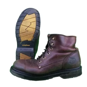 Classic BROWN Leather Georgia Boots Mens 10M Lace up Soft Toe G6173 Work Shoes