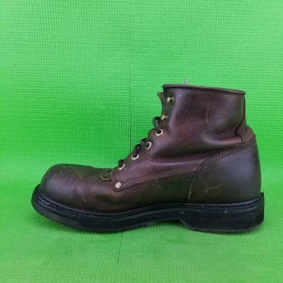 Classic BROWN Leather Georgia Boots Mens 10M Lace up Soft Toe G6173 Work Shoes