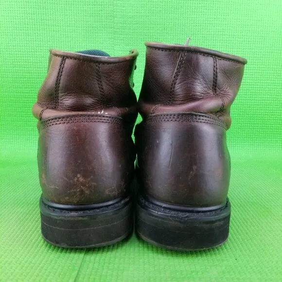 Classic BROWN Leather Georgia Boots Mens 10M Lace up Soft Toe G6173 Work Shoes