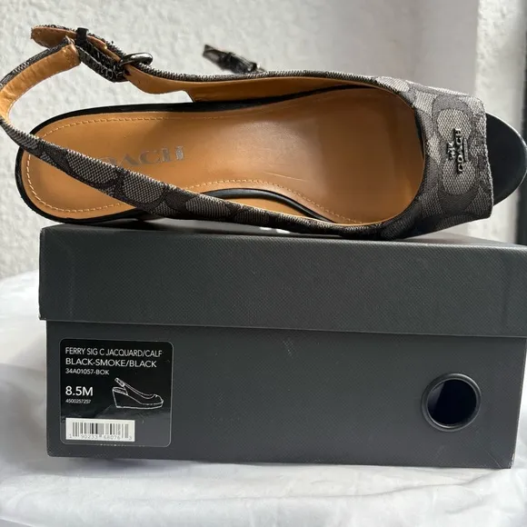 Coach Ferry Signature C Jacquard 8.5B Wedge Shoe