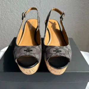 Coach Ferry Signature C Jacquard 8.5B Wedge Shoe