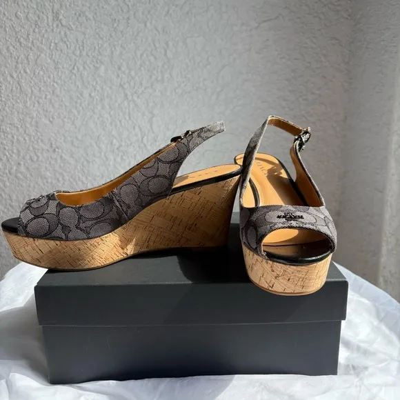 Coach Ferry Signature C Jacquard 8.5B Wedge Shoe