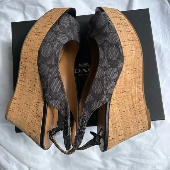 Coach Ferry Signature C Jacquard 8.5B Wedge Shoe