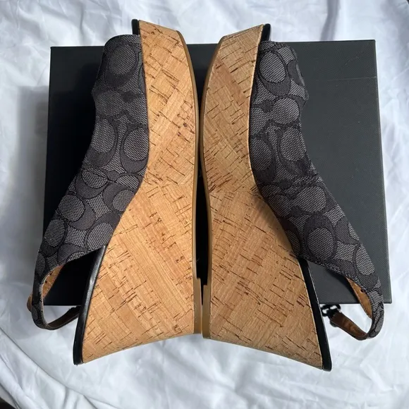 Coach Ferry Signature C Jacquard 8.5B Wedge Shoe