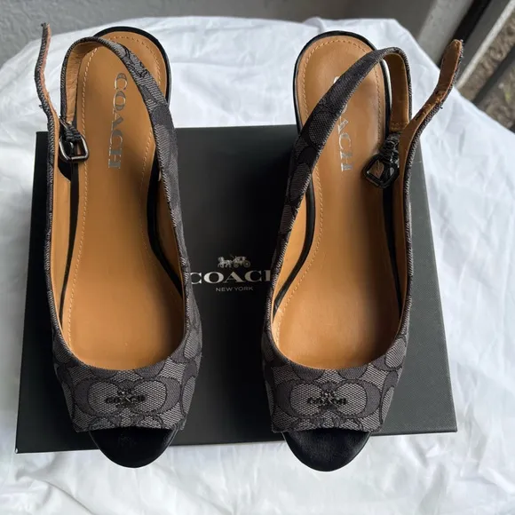 Coach Ferry Signature C Jacquard 8.5B Wedge Shoe