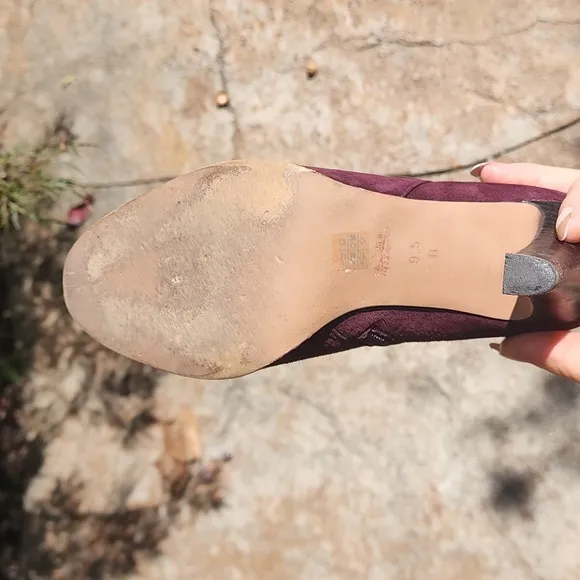 Coach Jemma Kid Suede ankle boots in Warm Oxblood 9.5