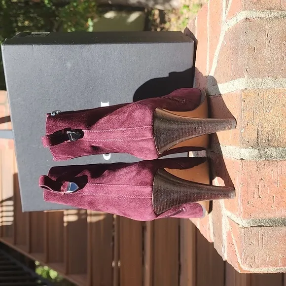 Coach Jemma Kid Suede ankle boots in Warm Oxblood 9.5