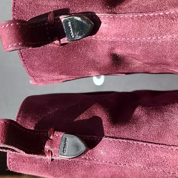 Coach Jemma Kid Suede ankle boots in Warm Oxblood 9.5