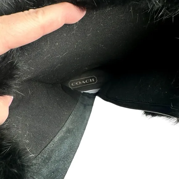 Coach Lorna Monogram Fur Winter Boots Black SZ 9.5