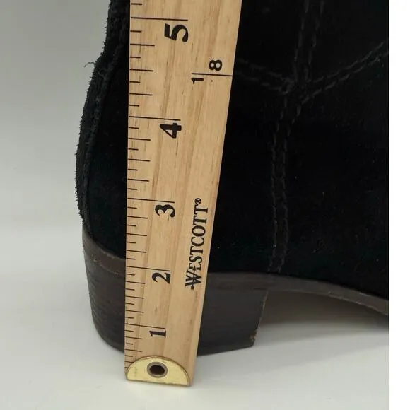 COACH Lucia Split Boots Tall Over the Knee Suede Leather Black Casual 8.5