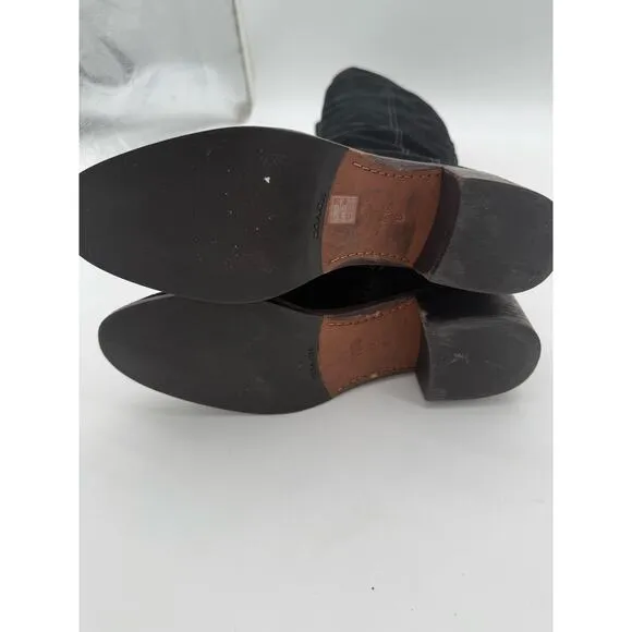 COACH Lucia Split Boots Tall Over the Knee Suede Leather Black Casual 8.5