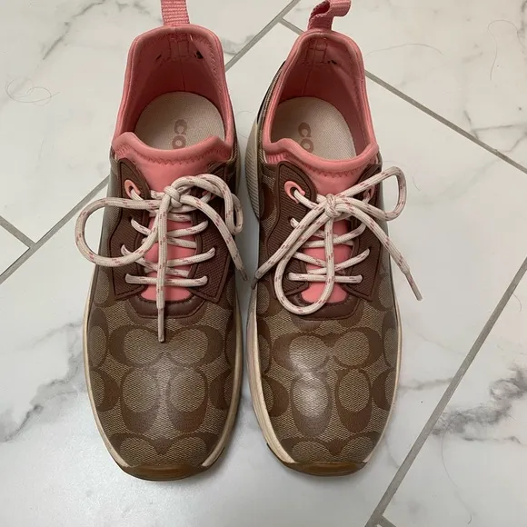 Coach Pink and Brown Athletic Shoes