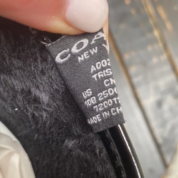 Coach Signature Tall Boots with Faux Fur Lining &amp; Back Laces