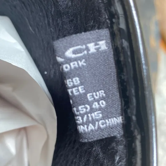Coach Signature Tall Boots with Faux Fur Lining &amp; Back Laces