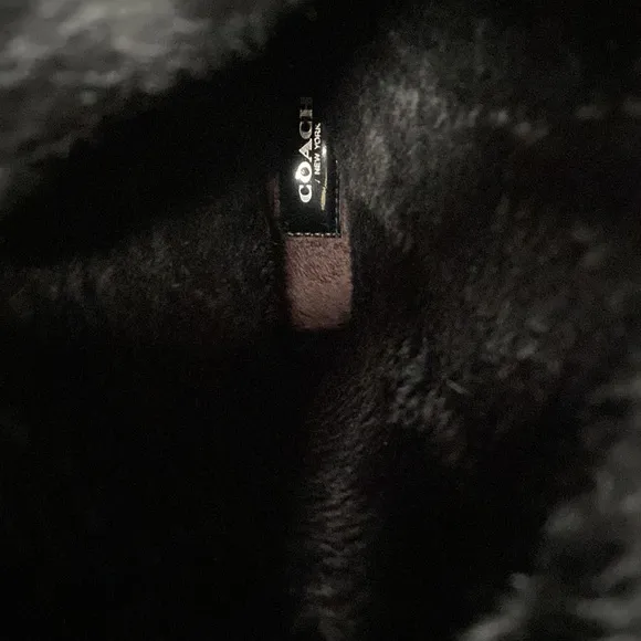 Coach Signature Tall Boots with Faux Fur Lining &amp; Back Laces