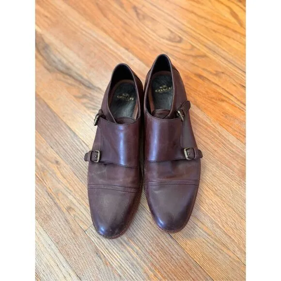 COACH ALEXANDER SHOE DOUBLE MONK OXFORDS (COACH Q6171) ESPRESSO Size 12D