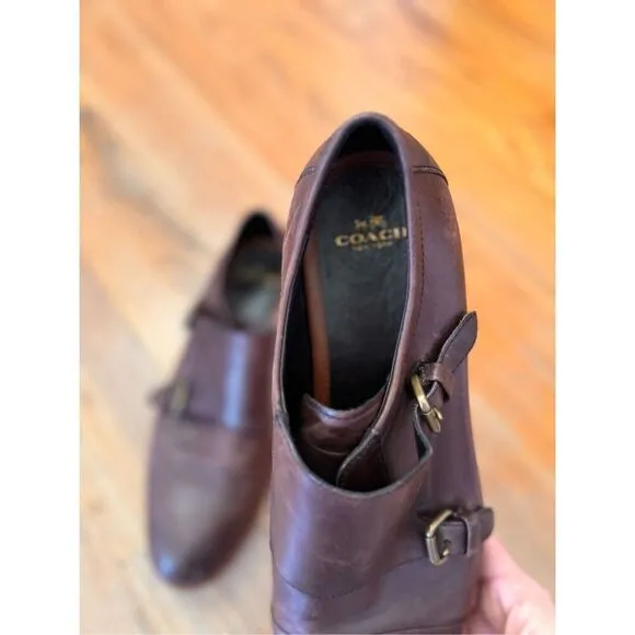COACH ALEXANDER SHOE DOUBLE MONK OXFORDS (COACH Q6171) ESPRESSO Size 12D