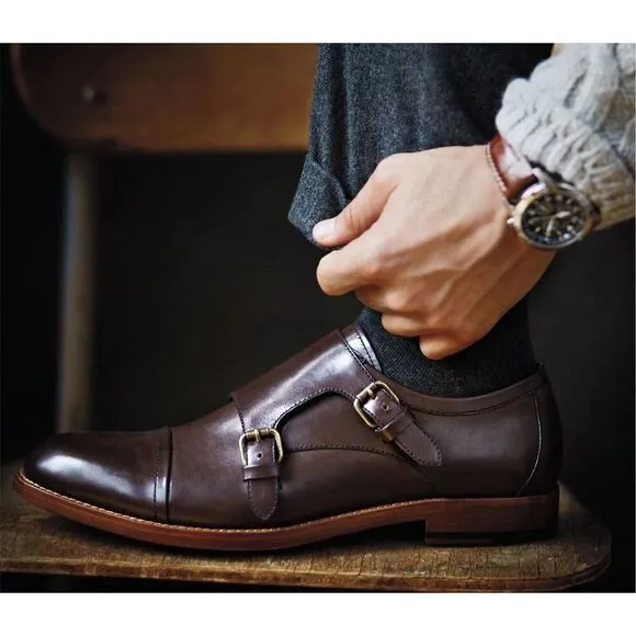 COACH ALEXANDER SHOE DOUBLE MONK OXFORDS (COACH Q6171) ESPRESSO Size 12D