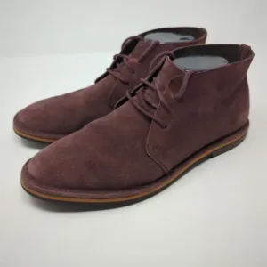 Cole Haan Burgundy Suede Leather Chukka Laced Boots Mens Size 8