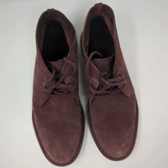Cole Haan Burgundy Suede Leather Chukka Laced Boots Mens Size 8