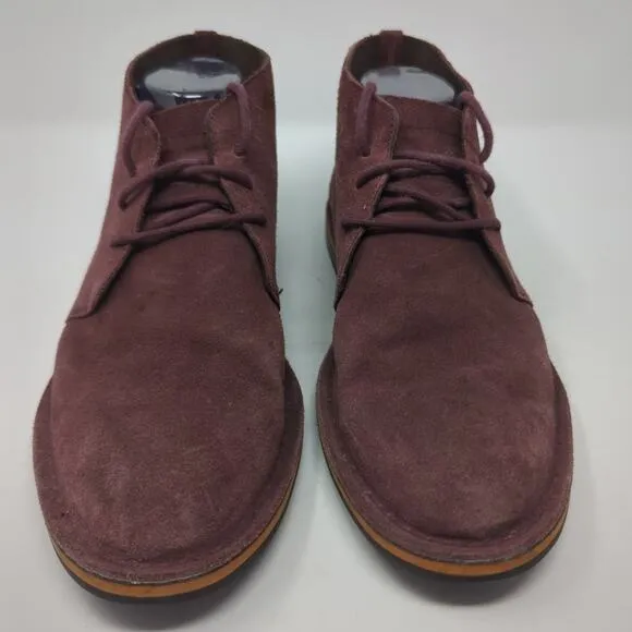 Cole Haan Burgundy Suede Leather Chukka Laced Boots Mens Size 8