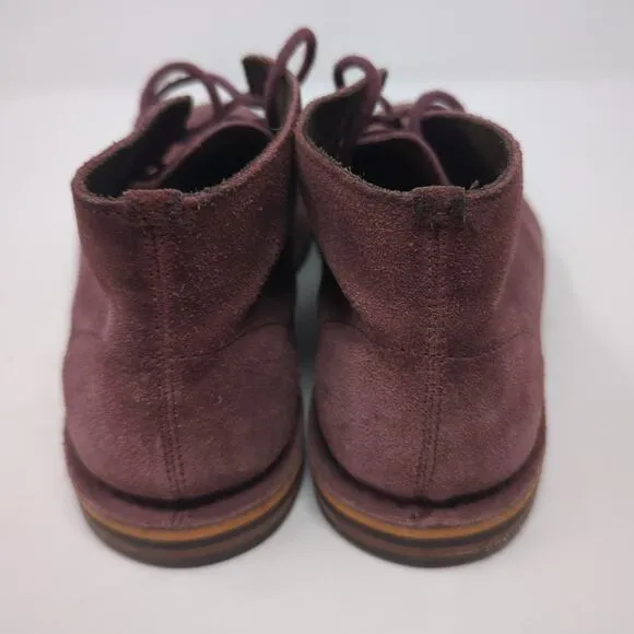 Cole Haan Burgundy Suede Leather Chukka Laced Boots Mens Size 8
