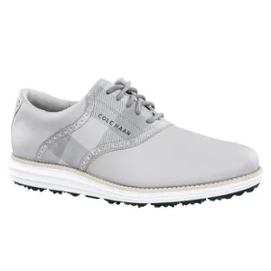 Cole Haan Original Grand Saddle Spikeless Golf Shoes Microchip Sleet Optic White
