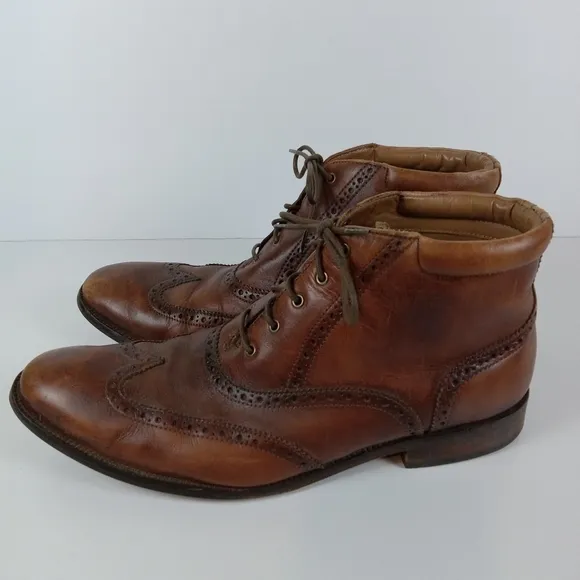 Cole Haan William Wingtip Oxford Boots Mens Size 11M Brown Leather Casual Formal