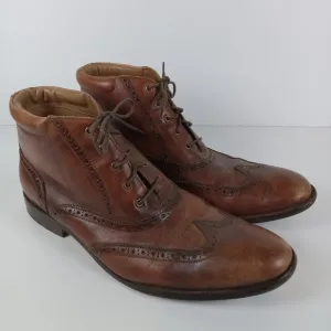 Cole Haan William Wingtip Oxford Boots Mens Size 11M Brown Leather Casual Formal